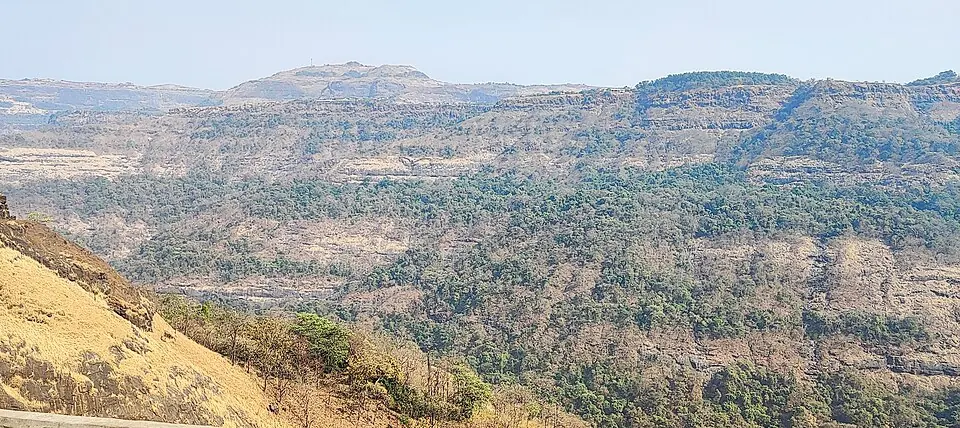 A landscape of the Deccan Traps, a volcanic province in India.
