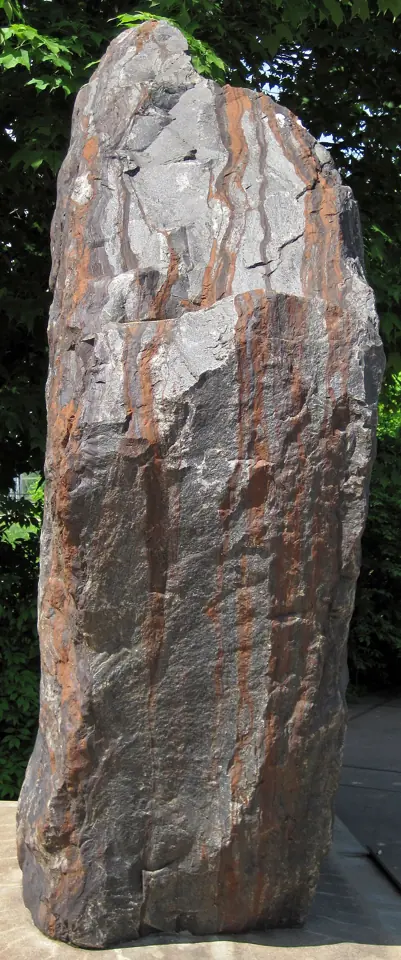 A block of banded iron formation from the Biwabik Iron Formation, Mesabi Range, Minnesota, about 1.88 billion years old.
