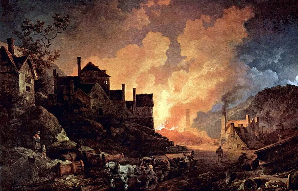 Coalbrookdale by Night (Coalbrookdale de nuit), tableau de Philip James de Loutherbourg daté de 1801.
