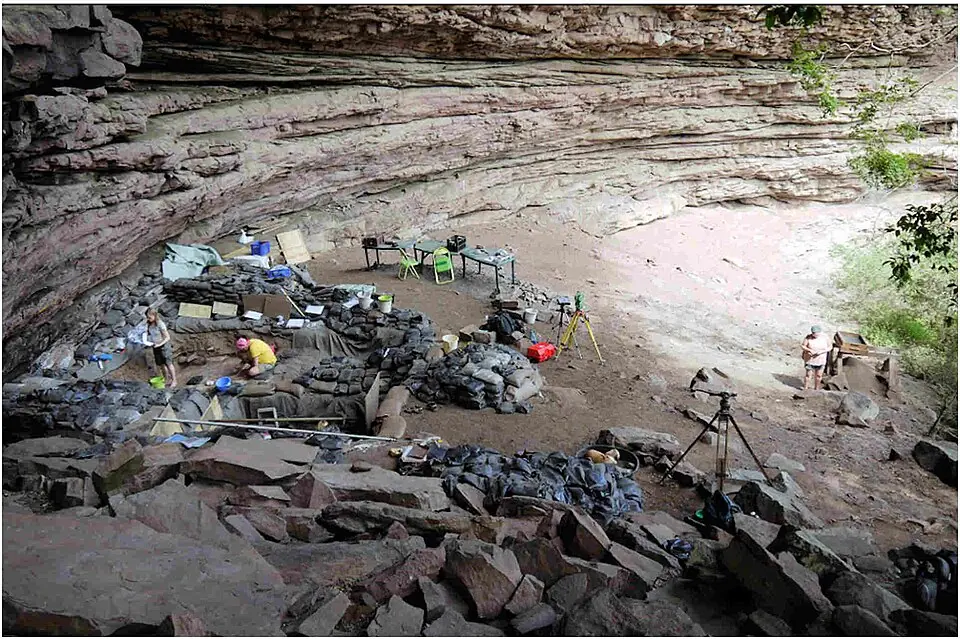 The excavation area inside the rock shelter of Sibudu, in KwaZulu-Natal, South Africa.