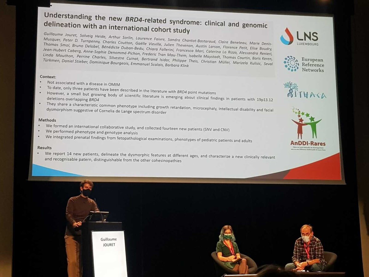 Guillaume Jouret presenting the BRD4-related syndrome at the Assises de Génétique 2022 in Rennes