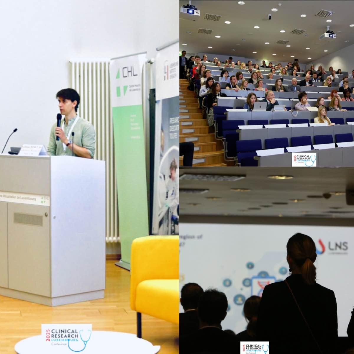 Guillaume Jouret speaking at the Clinical Research Luxembourg Conference 2025