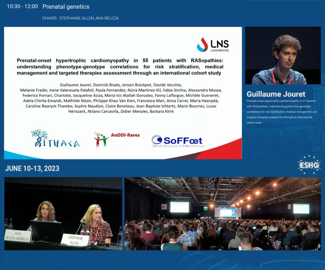 Guillaume Jouret's talk on RASopathies at the ESHG 2023 conference in Glasgow
